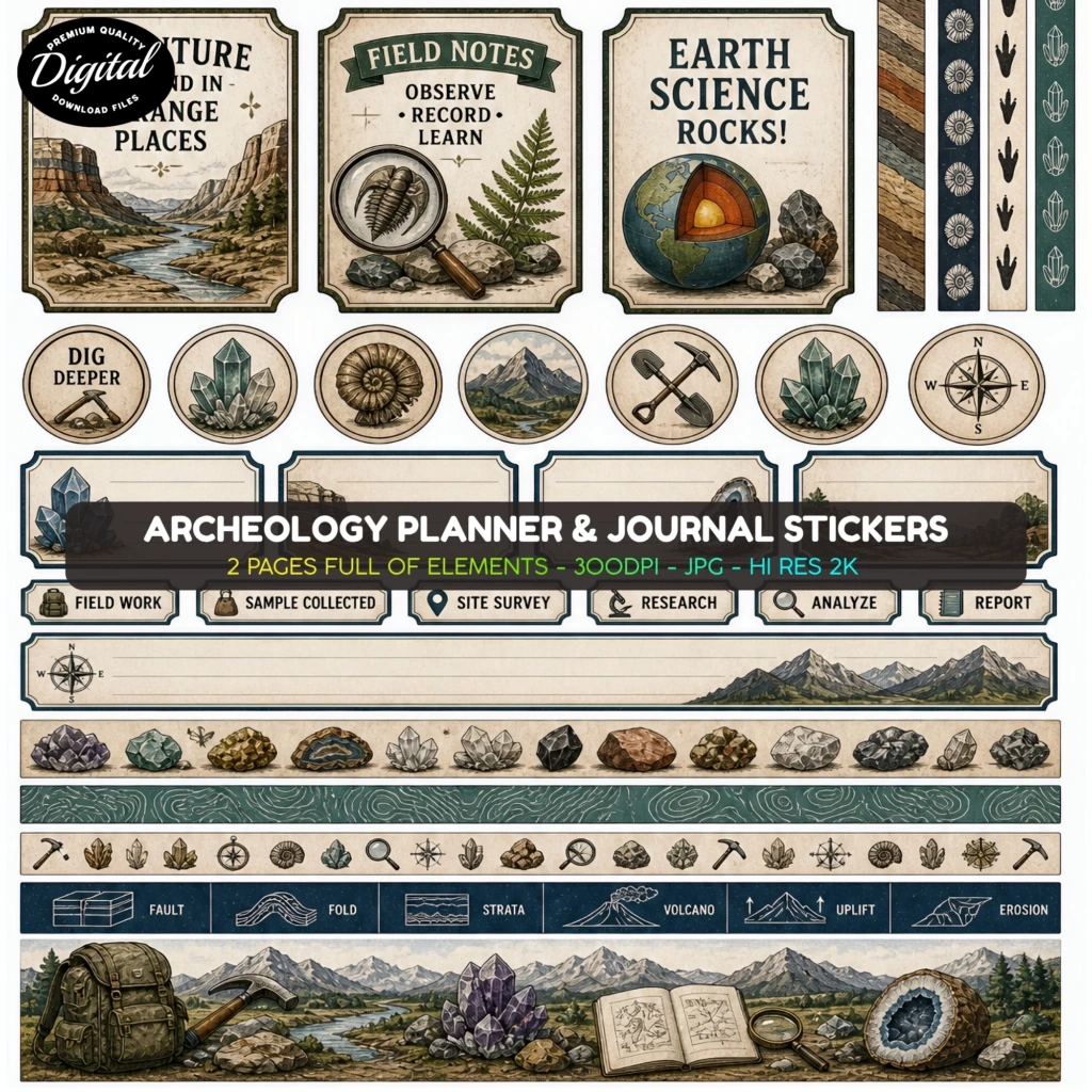 archeology stickers (2)