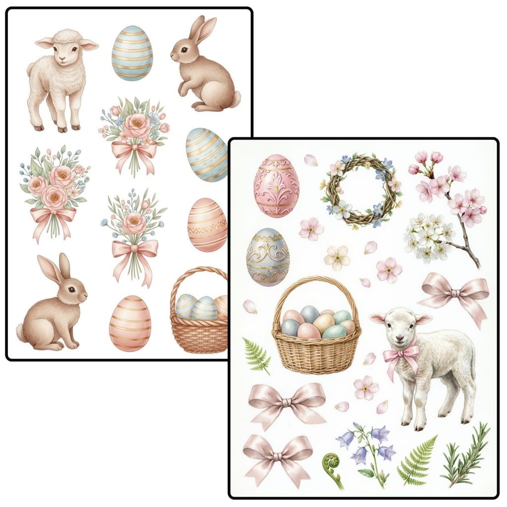 bunny watercolor stickers (2)