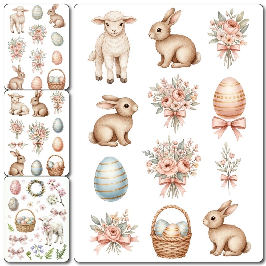 bunny watercolor stickers (3)