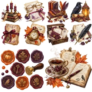 dark academia clipart (4)