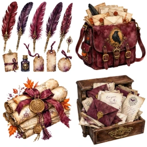 dark academia clipart (5)