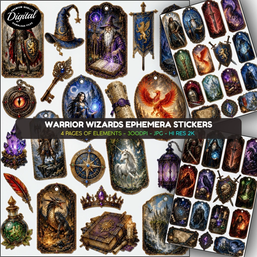 warrior ephemera stickers (1)