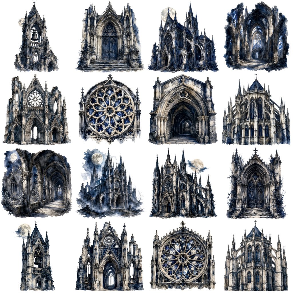 gothic catedral clipart (3)
