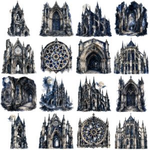 gothic catedral clipart (3)
