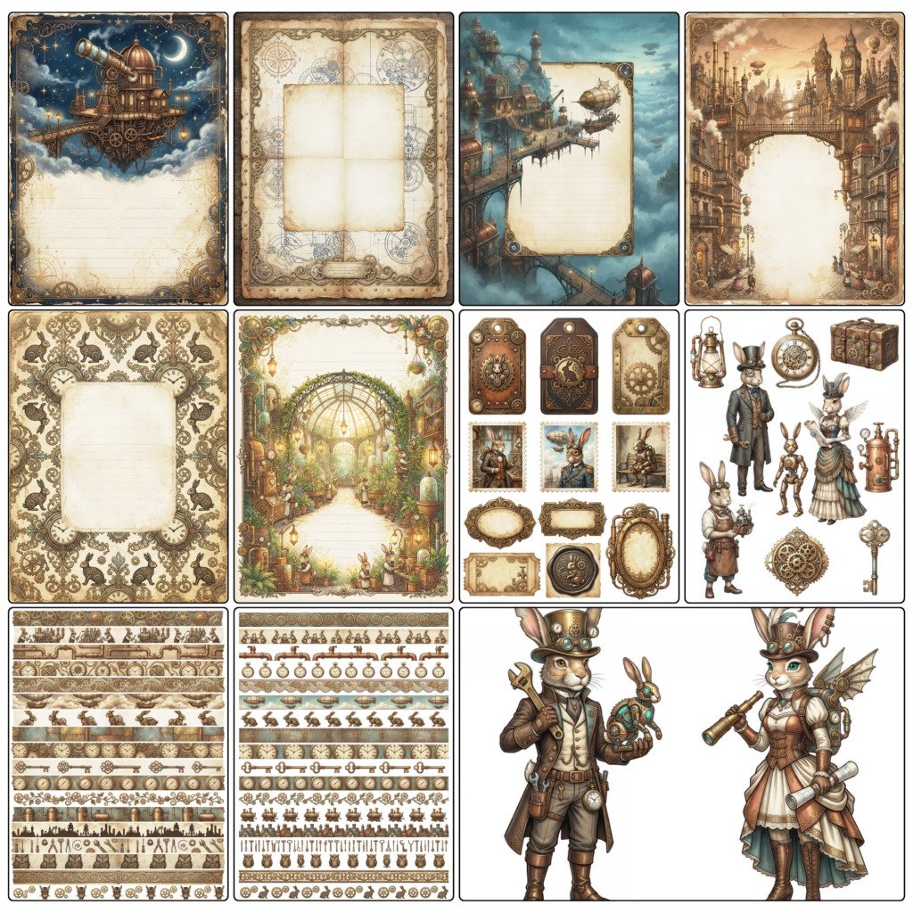 steampunk journal rabbits (3)
