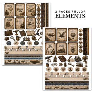 steampunk planner stickers (1)