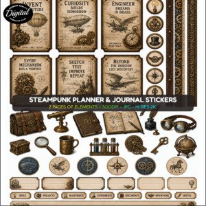 steampunk planner stickers (2)