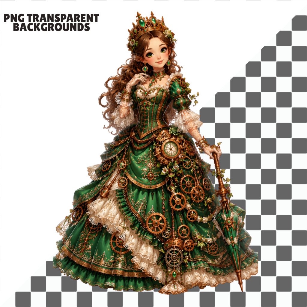 steampunk princess clipart (6)