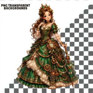 steampunk princess clipart (6)