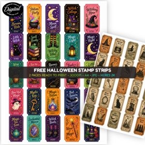 Free Halloween Stamp Strips Sheets 1 Promos