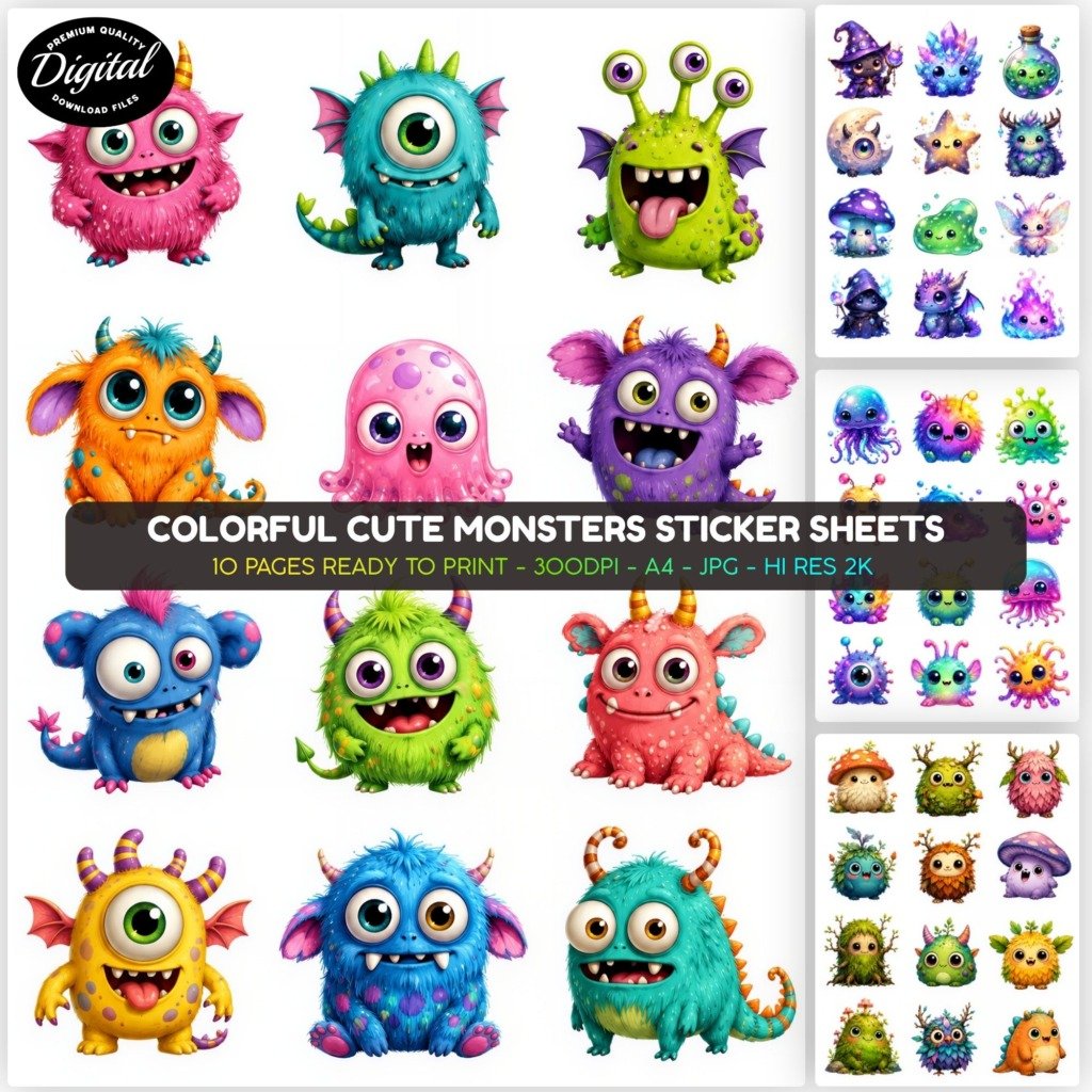 colorful monsters stickers (2)