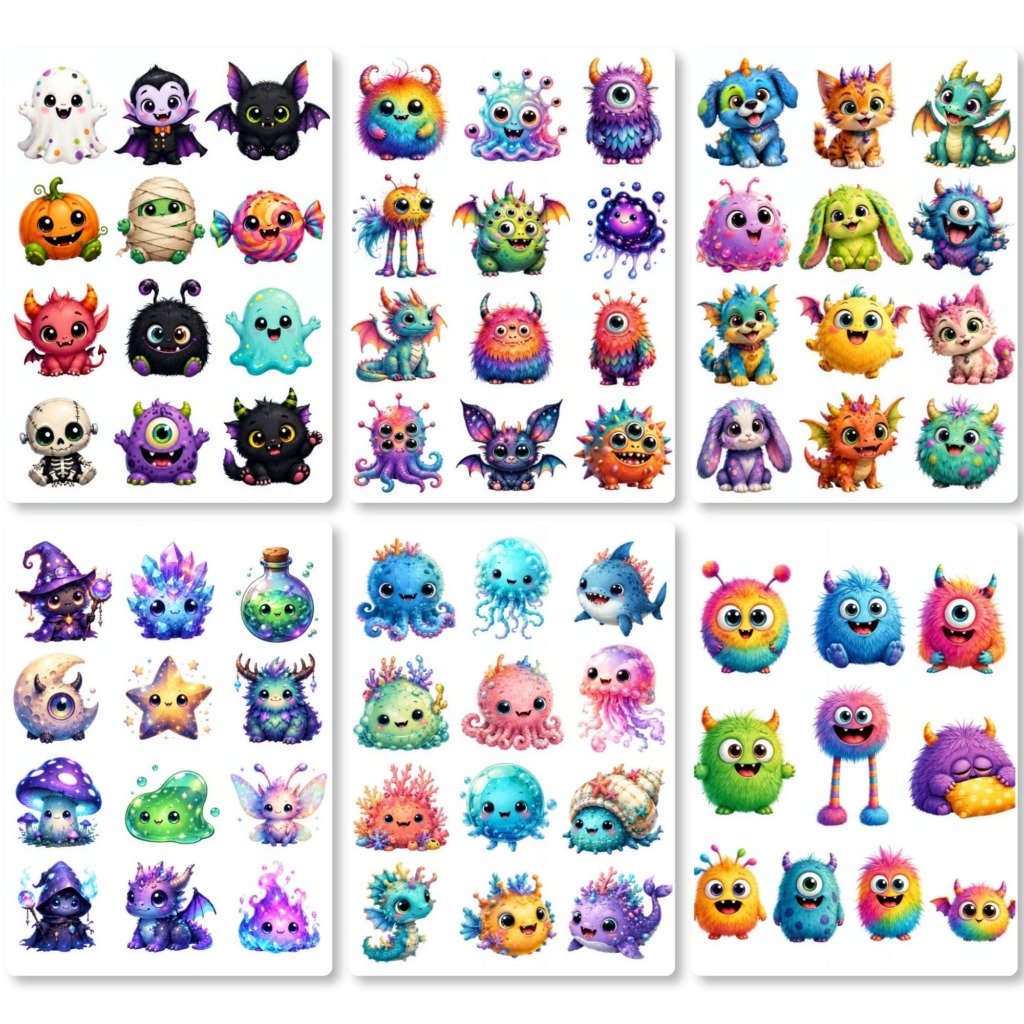 colorful monsters stickers (3)