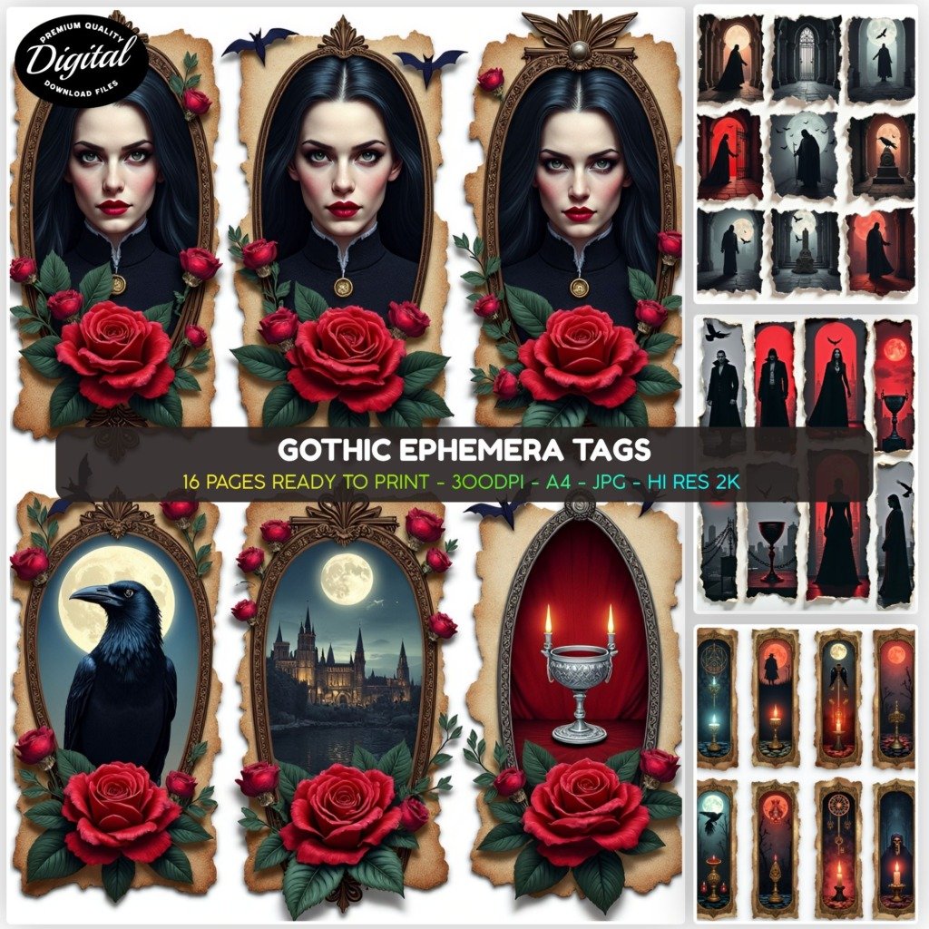 gothic ephemera tags (2)