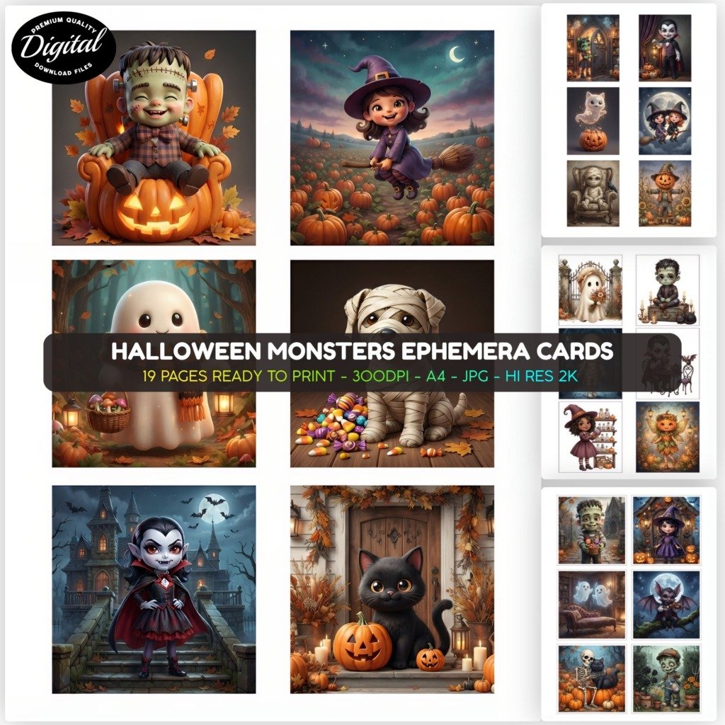 halloween monsters cards (2)