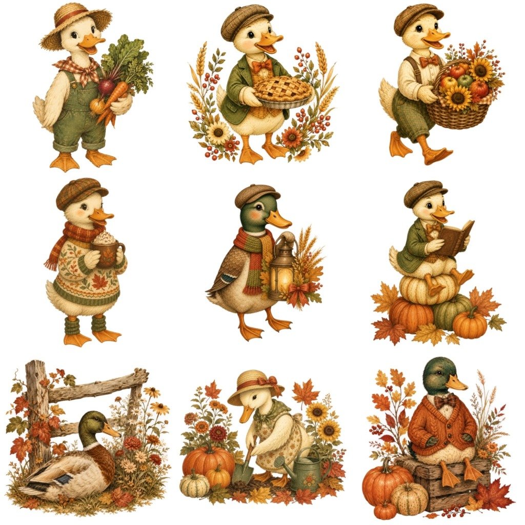 vintage autumn ducks (1)
