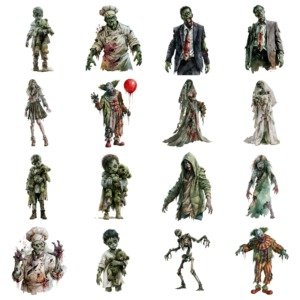 watercolor zombies clipart (4)