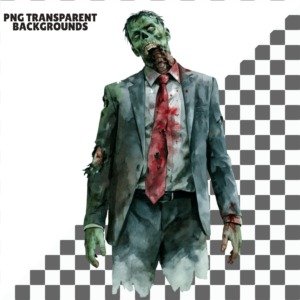 watercolor zombies clipart (6)