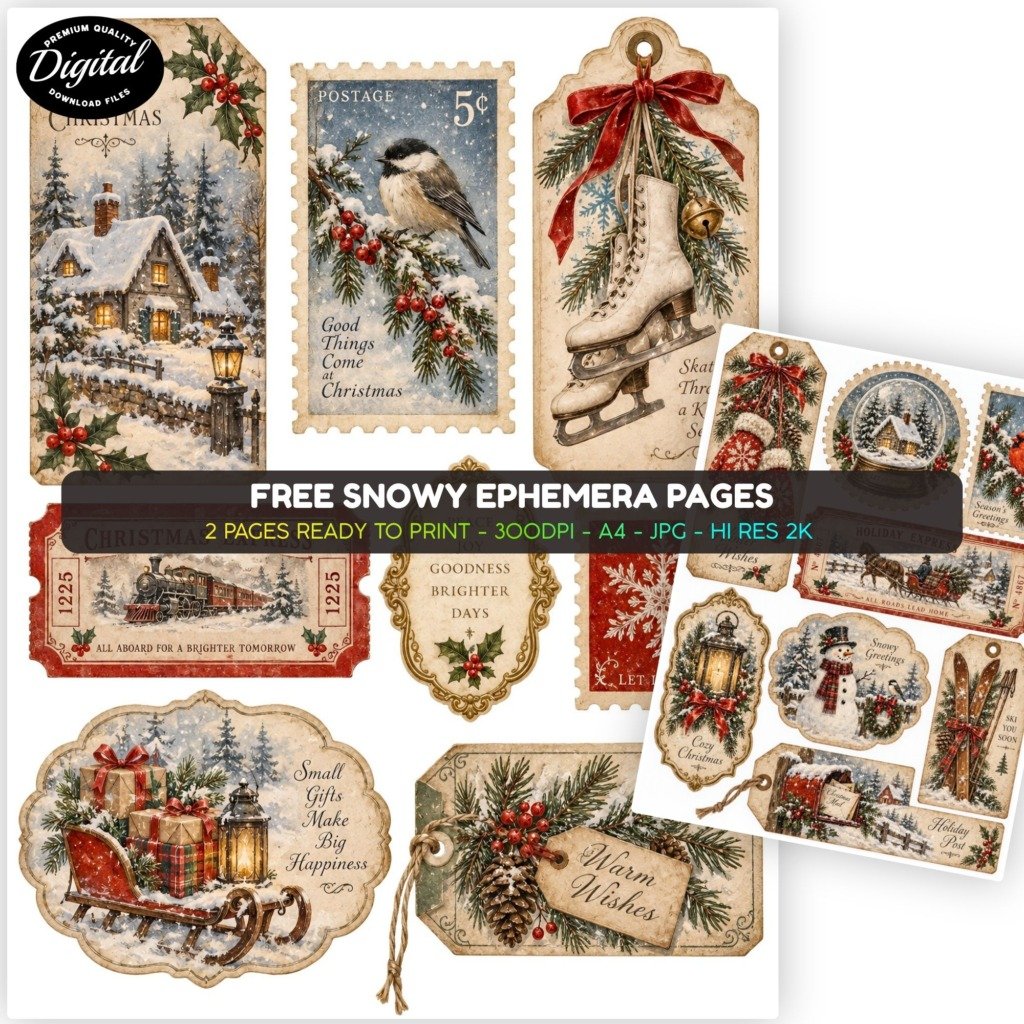 Free snowy ephemera Promo