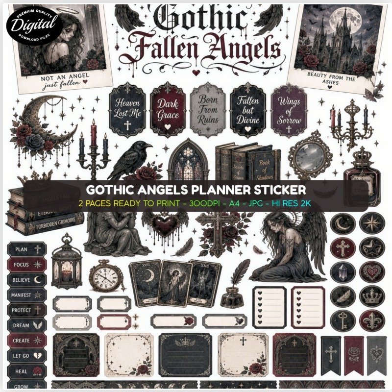Gothic Angels Planner Sticker (1)