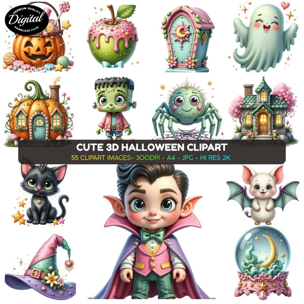 cute 3d halloween clipart (1)
