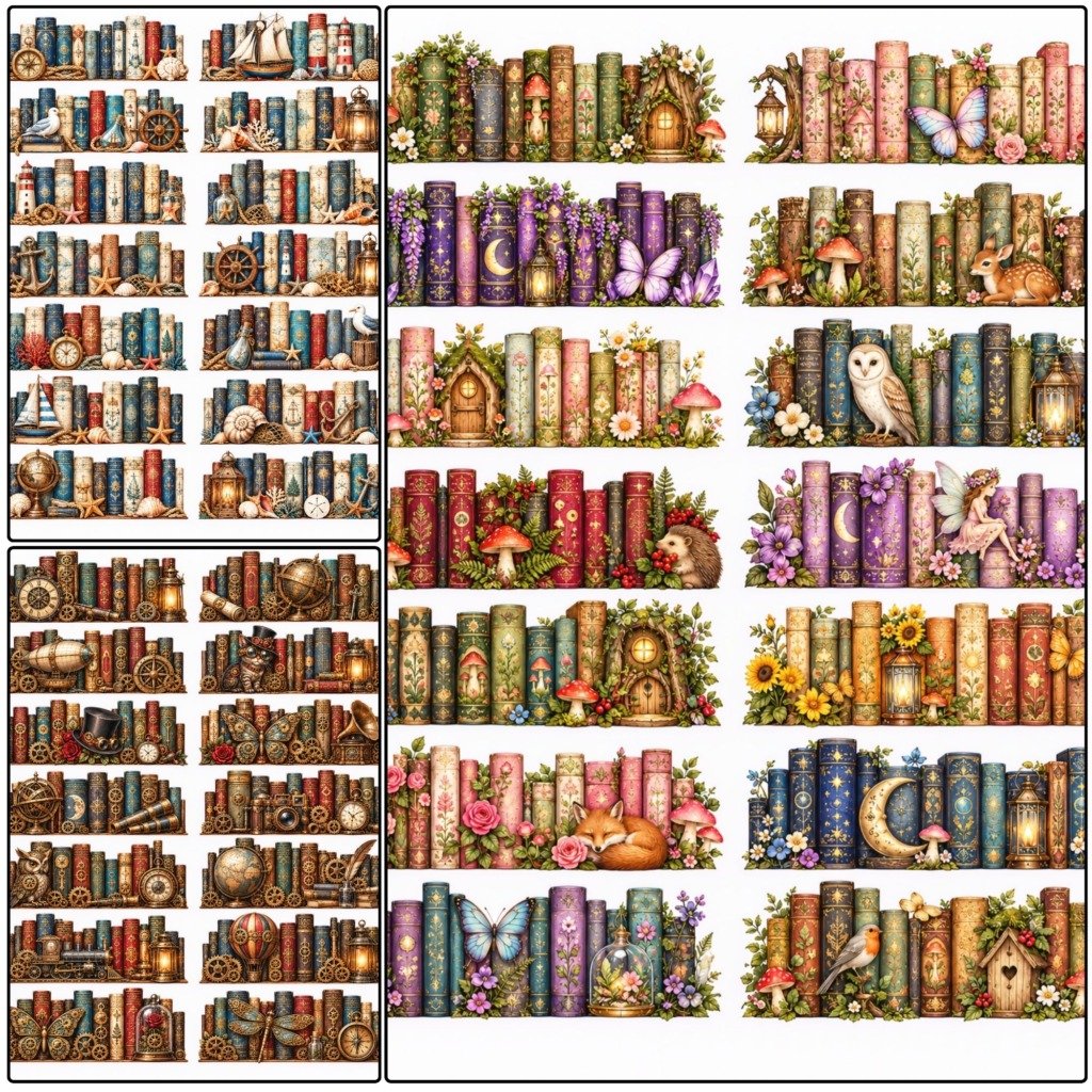 Book Rows Fussy Cuts (3)