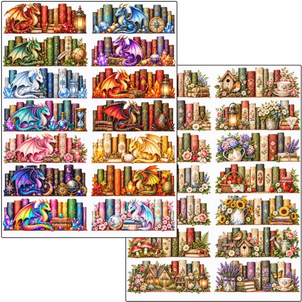 Book Rows Fussy Cuts (4)