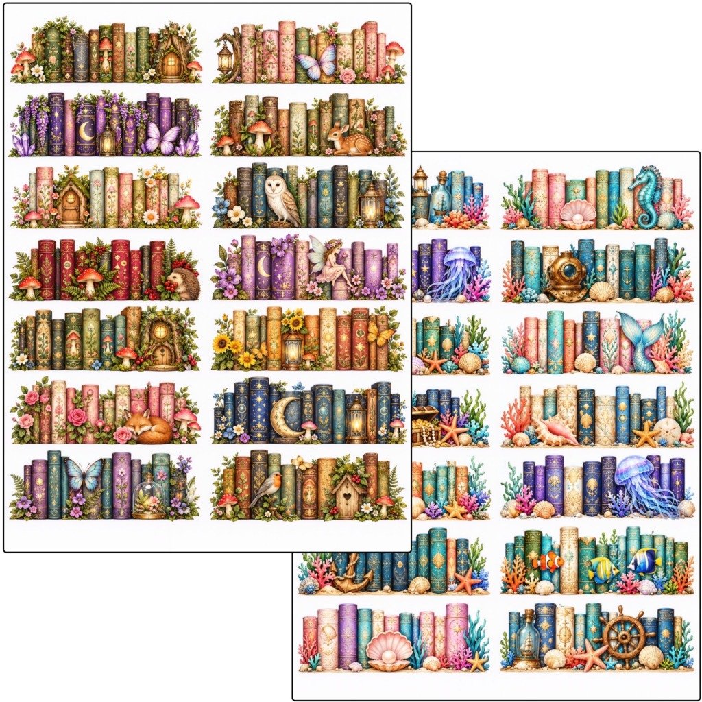 Book Rows Fussy Cuts (5)