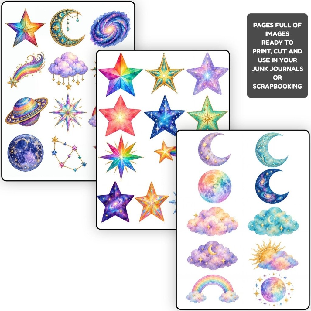 Celestial heavenly bodies Fussy Cuts (2)