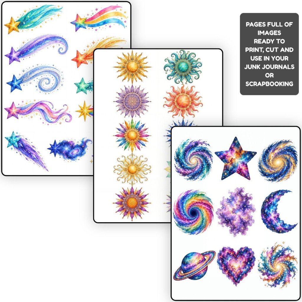 Celestial heavenly bodies Fussy Cuts (3)
