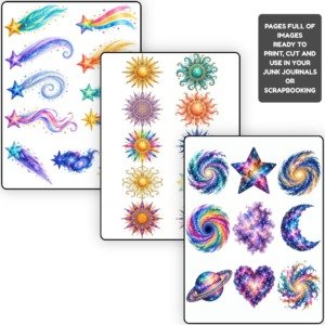 Celestial heavenly bodies Fussy Cuts (3)