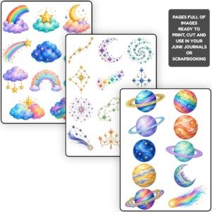 Celestial heavenly bodies Fussy Cuts (4)