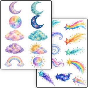Celestial heavenly bodies Fussy Cuts (6)