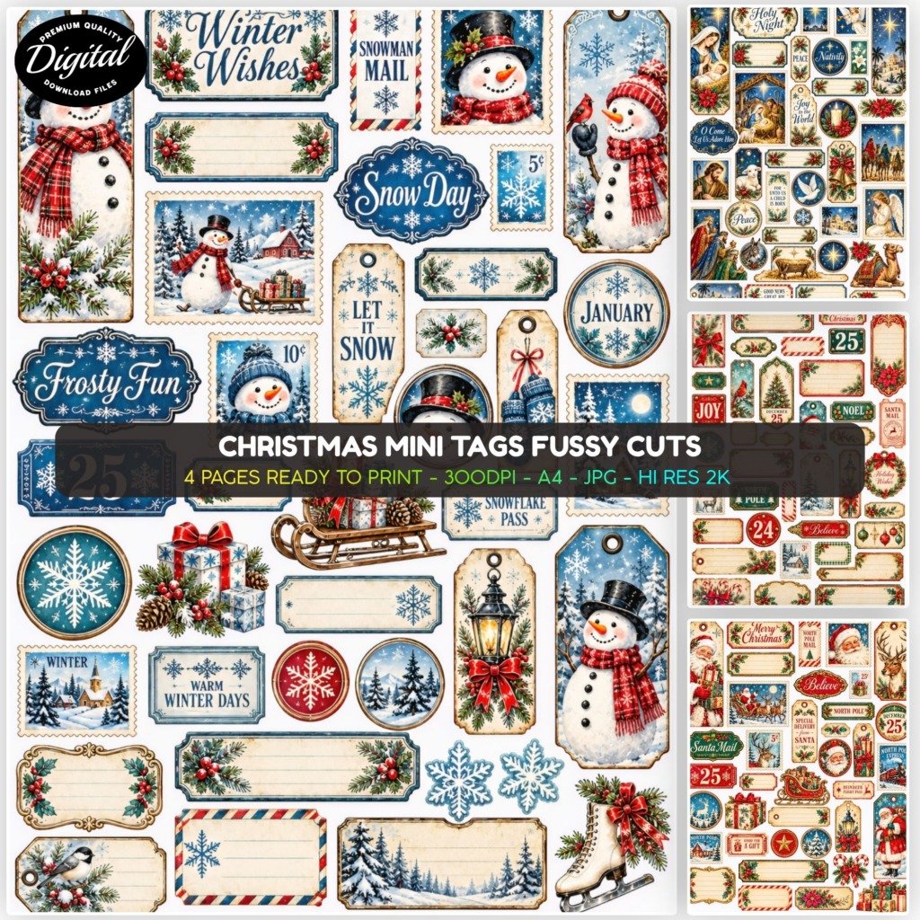 Christmas Mini Tags Fussy Cuts (1)