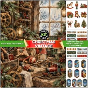 Christmas Vintage Junk Journal Kit (1)