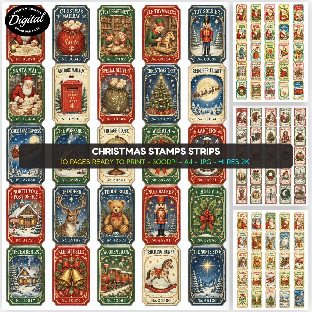 Christmas stamps strips (1)