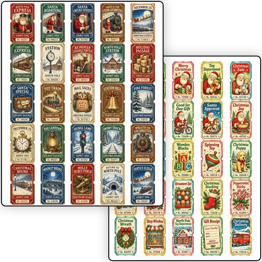 Christmas stamps strips (5)