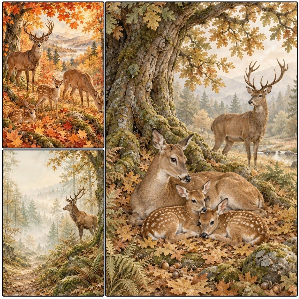 Deers in Autumn Pages (4)