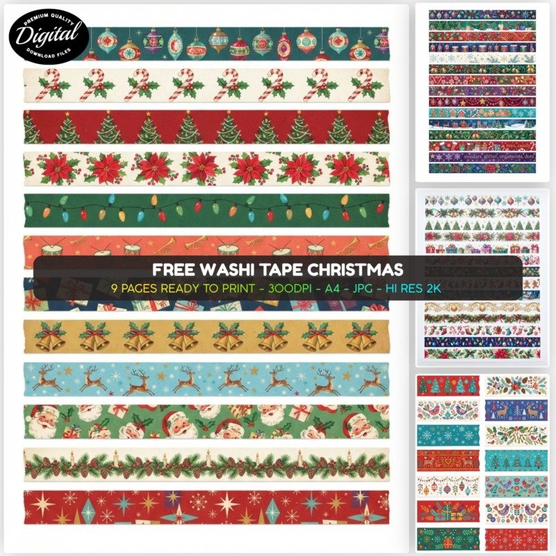 Free Washi Tape Christmas