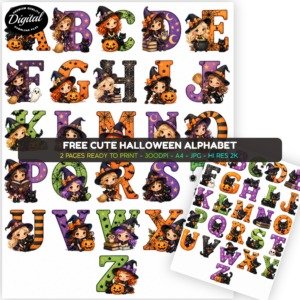 Free cute Halloween alphabet Promos