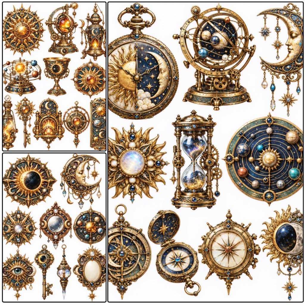 Golden Celestial Fussy Cuts (2)