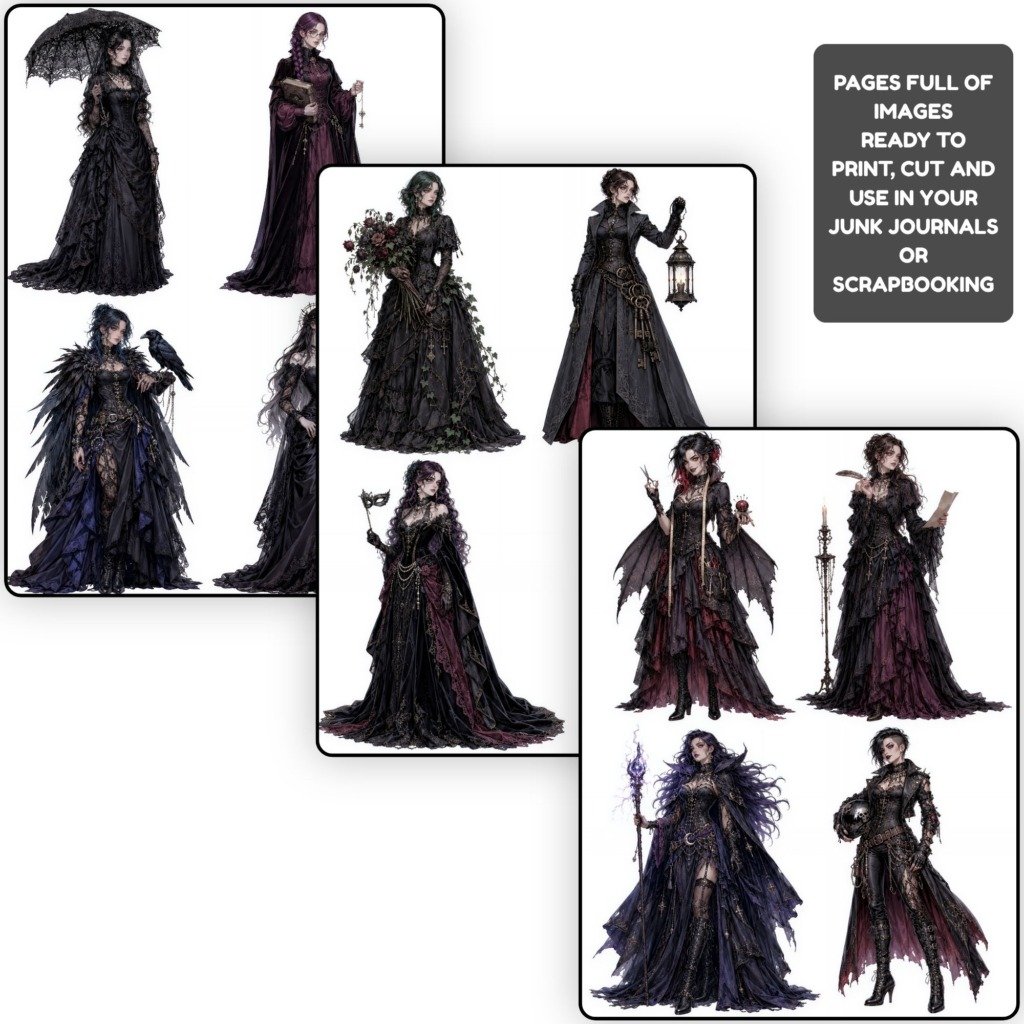 Gothic Woman Character Sheets (2)