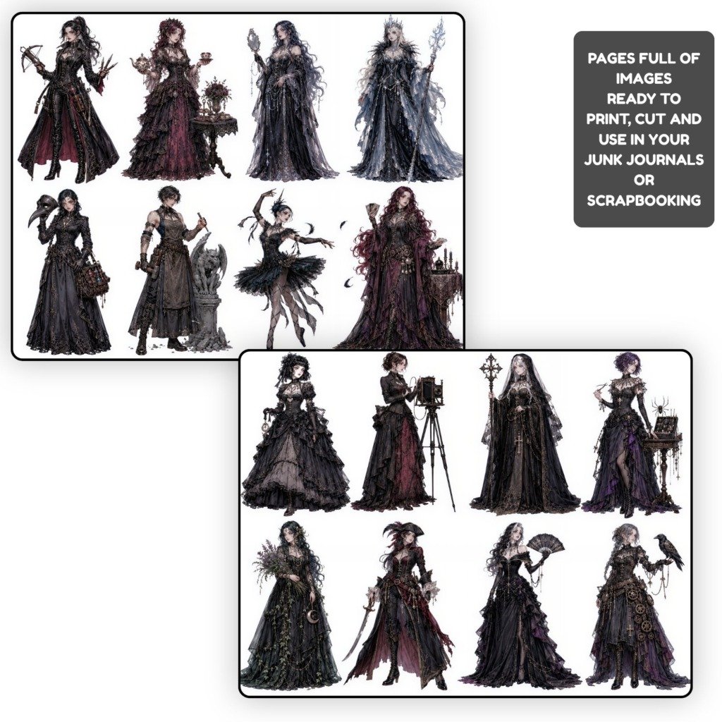 Gothic Woman Character Sheets (3)
