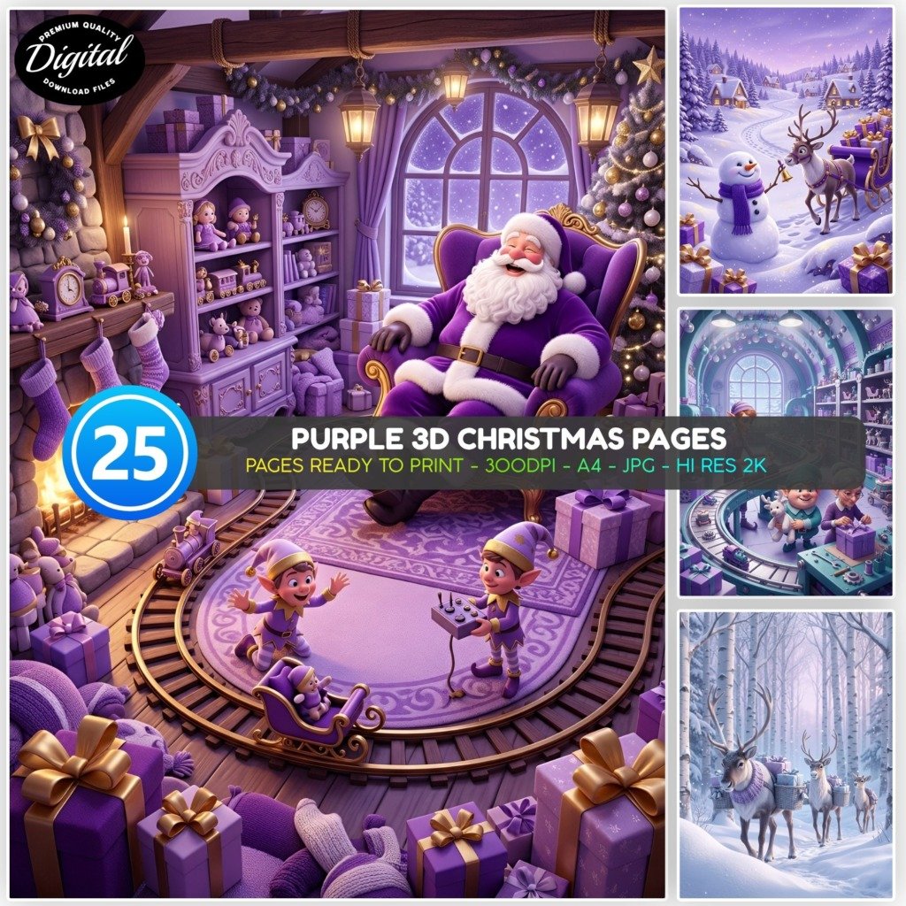 Purple 3d Christmas Pages (1)