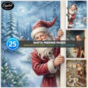 Santa Peeking Pages (1)