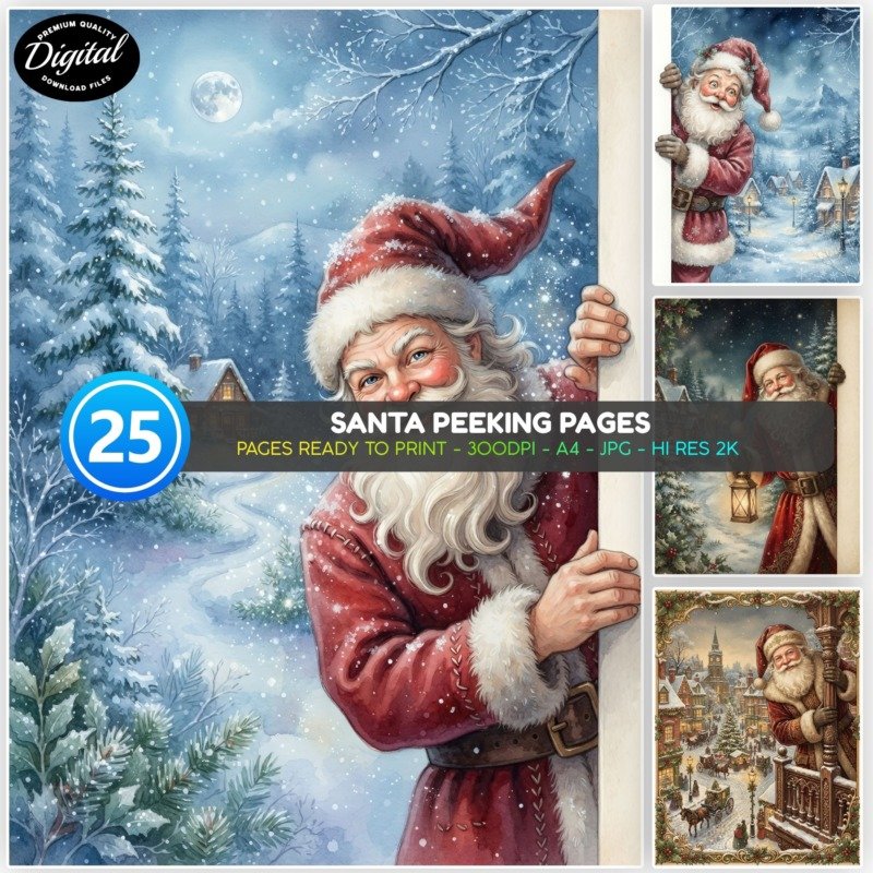Santa Peeking Pages (1)