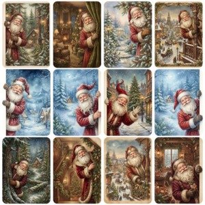 Santa Peeking Pages (2)