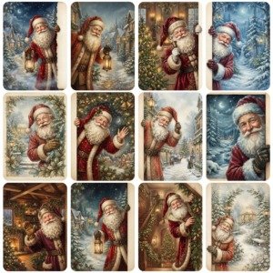 Santa Peeking Pages (3)