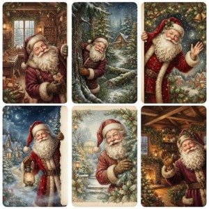 Santa Peeking Pages (4)