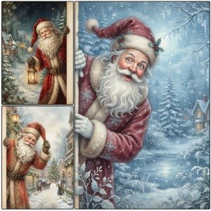 Santa Peeking Pages (5)