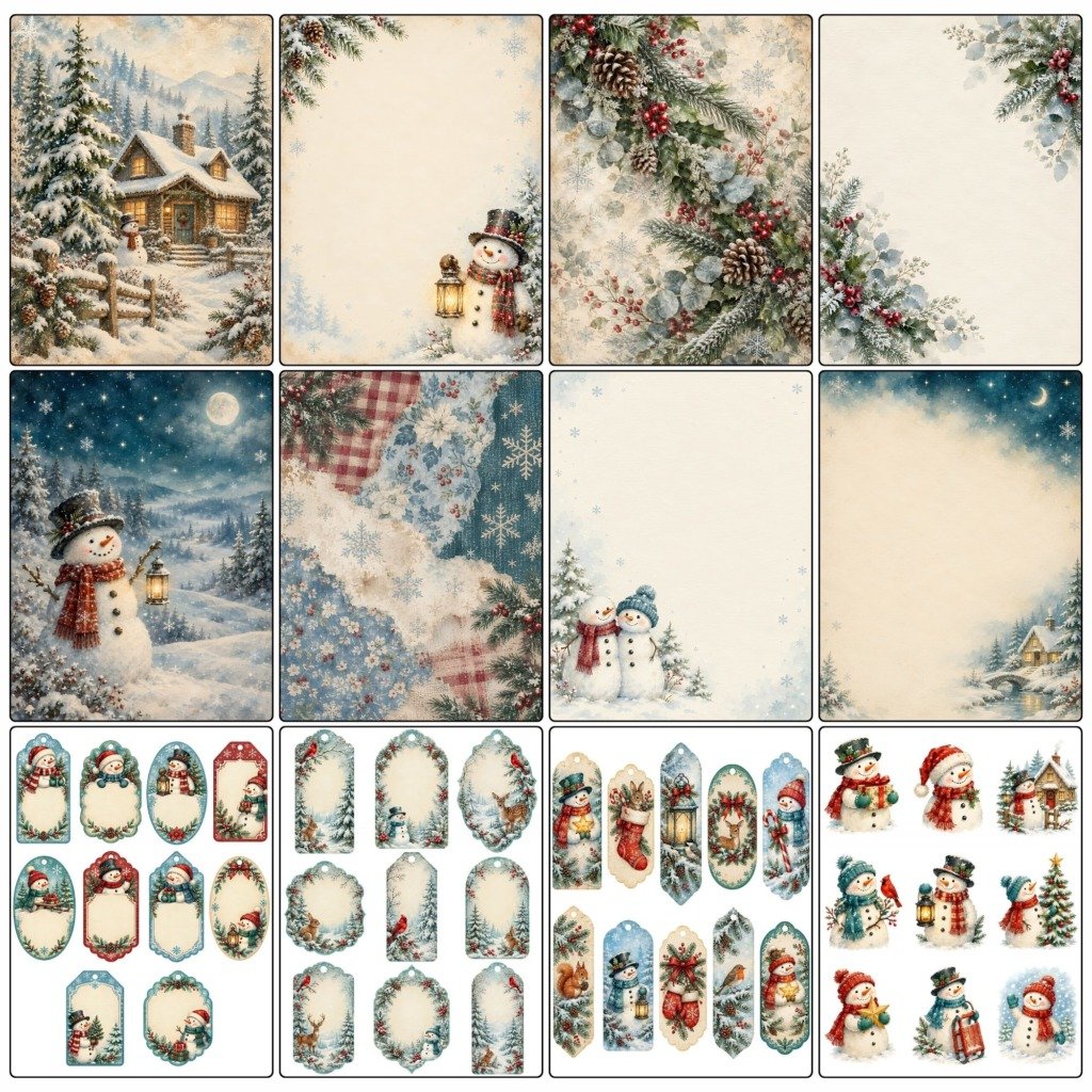Snowman Junk Journal Kit (2)